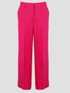 P.a.r.o.s.h Satin, Viscose And Linen Trousers In Pink & Purple