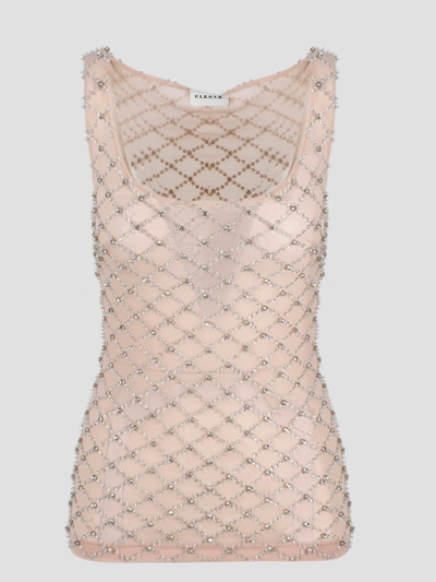 P.a.r.o.s.h. Glaced Crystal-embellished Tank Top In Nude & Neutrals