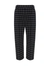 Marni Check-pattern Wide-leg Cropped Trousers In Chn99