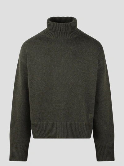 Givenchy Turtleneck Oversized Knit Sweater In Green