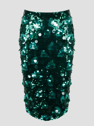 P.a.r.o.s.h Sequin-embellished Midi Skirt In Verde