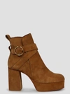 See By Chloé Women's Lyna 105mm Suede Platform Booties In Brown