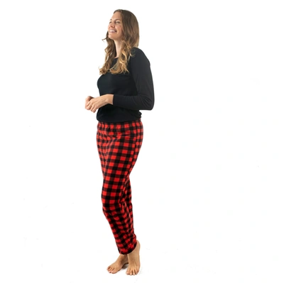 Leveret Womens Plaid Fleece Pants In Black