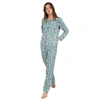 LEVERET WOMENS TWO PIECE COTTON LOOSE FIT PAJAMAS FISH TANK