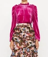 MARIE OLIVER LAYLA BLOUSE IN HIBISCUS PINK VELVET