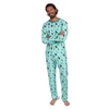 LEVERET MENS TWO PIECE COTTON LOOSE FIT PAJAMAS DINOSAUR BLUE