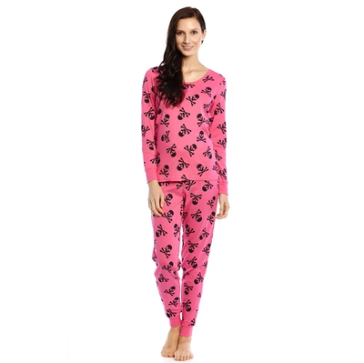 Leveret Womens Two Piece Cotton Pajamas Bunny Pink