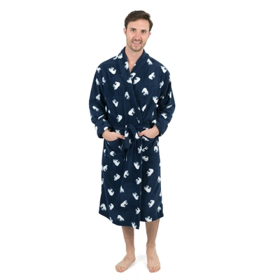 Leveret Christmas Mens Fleece Robe Polar Bear In White