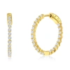 Simona Sterling Silver Or Gold Plated Over Sterling Silver 25mm Inside-outside Round Cz Hoop Earrings In Silver