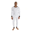 Leveret Mens Two Piece Cotton Pajamas Skeleton White In White