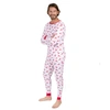 LEVERET CHRISTMAS MENS TWO PIECE COTTON PAJAMAS REINDEER RED AND WHITE