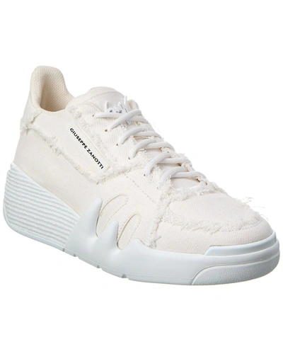 Giuseppe Zanotti Talon Canvas Sneaker In White