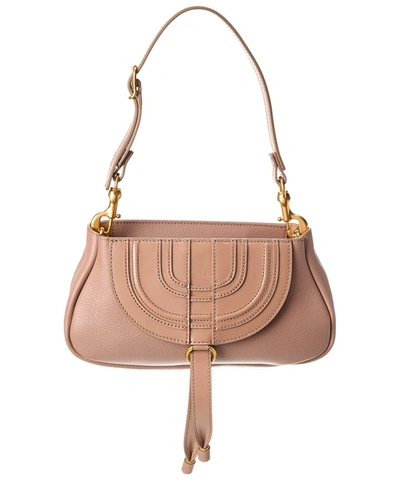 Chloé Marcie Small Leather Hobo Bag In Pink