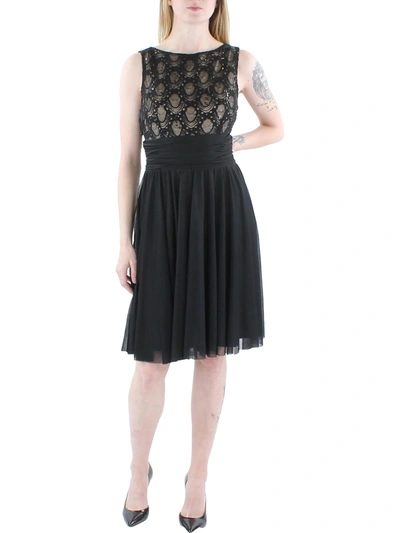 Calvin Klein Womens Sequined Sleeveless Midi Dress In Black
