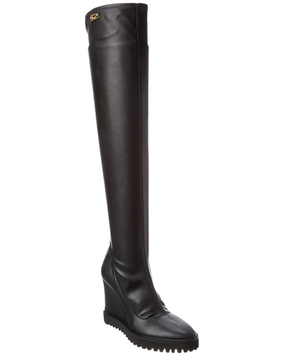 Giuseppe Zanotti Candis 90 Leather Knee-high Boot In Black