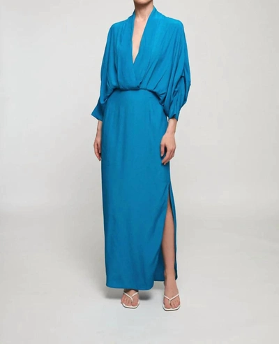 S/w/f Women's Artista Plunge Wrap Maxi Dress In Blue