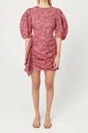 Rhode Pia Floral Print Cotton Mini Dress In Neon Pink Paraiso