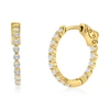 Simona Sterling Silver Or Gold Plated Over Sterling Silver 20mm Inside-outside Round Cz Hoop Earrings In Silver