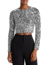 ALICE AND OLIVIA WOMENS SEQUINED EVENING CROPPED