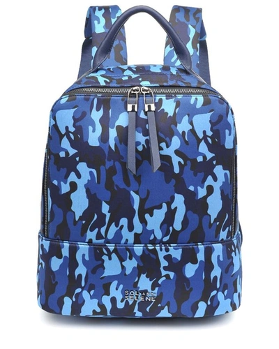 Sol And Selene Cloud Nine Backpack In Navy Camo- Neoprene Polyurethane