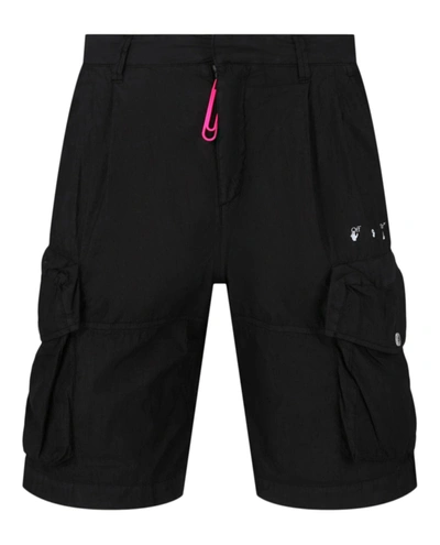 Off-white Logo Utility Shorts In Black