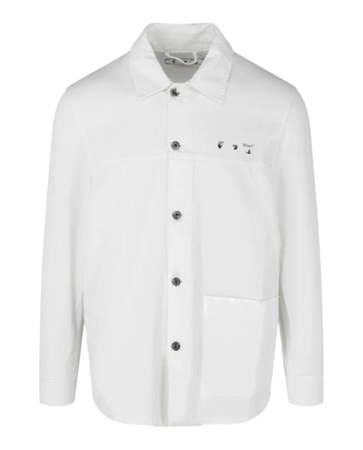 Off-white Caravaggio Arrow Denim Overshirt In White