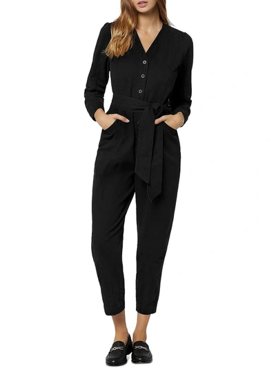 Joie Leray Womens Cotton V-neck Jumpsuit In Black