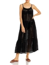 Solid & Striped Annika Eyelet Swim Cover Up Midi Dress In Black