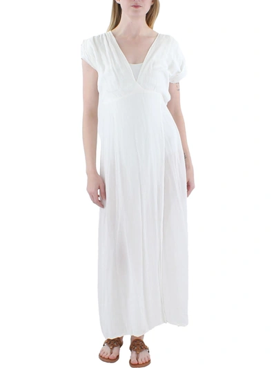Raviya Womens Lace Trim Maxi Cover-up In White