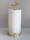 CLASSIC TOUCH DECOR GOLD PAPER TOWEL HOLDER WITH LEAF DESIGN - 7" BASE