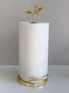 Classic Touch Decor Gold Paper Towel Holder With Leaf Design - 7" Base