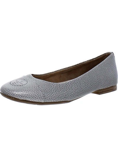 Giani Bernini Aerinn Womens Leather Padded Insole Ballet Flats In Silver