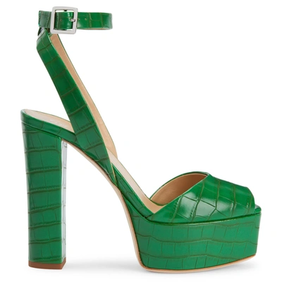 Giuseppe Zanotti Betty 120mm Crocodile-print Sandals In Green