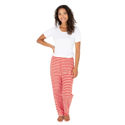 Leveret Christmas Womens Fleece Pajama Pants Striped In Red