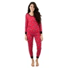 LEVERET WOMENS TWO PIECE COTTON PAJAMAS COW RED