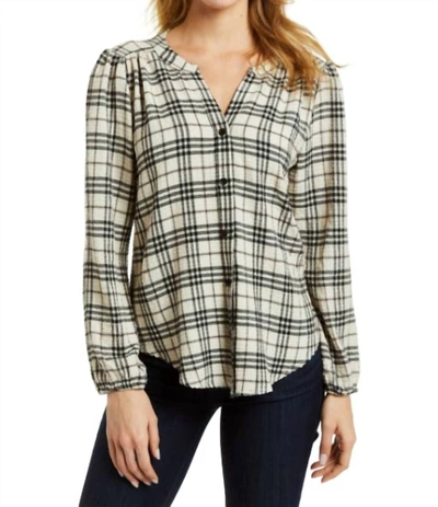 Drew Jalen Shirt - Cream In Cream Wyoming Plaid In Beige