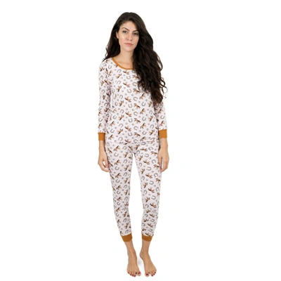 Leveret Womens Two Piece Cotton Pajamas Horse In Pink