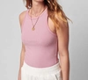 Faherty Rib Tank Top In Dusty Rose In Pink