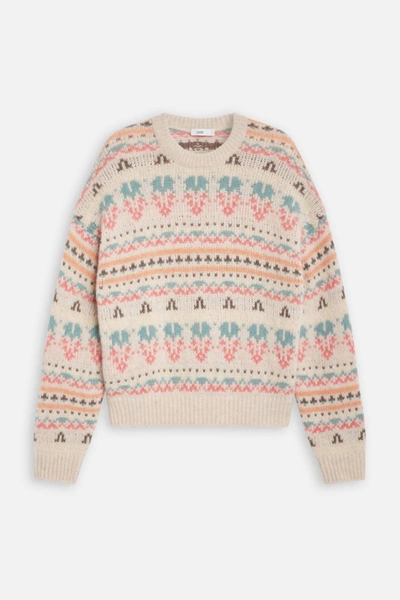 Closed Jacquard Sweater In Beige In Brown