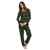 Leveret Womens Two Piece Cotton Loose Fit Pajamas Alien In Green