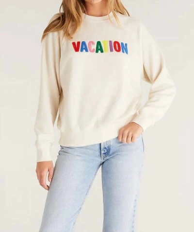 Z Supply Vacation Sweatshirt In Cream In Beige