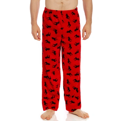 Leveret Christmas Mens Fleece Pajama Pants Moose In Blue