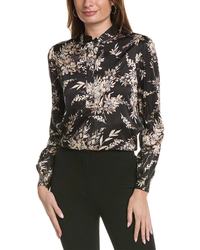 Anne Klein Women's The Poet Printed Satin Blouse In Black