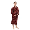 LEVERET CHRISTMAS MENS FLEECE ROBE PLAID