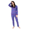 LEVERET WOMENS TWO PIECE COTTON LOOSE FIT STRIPED PAJAMAS