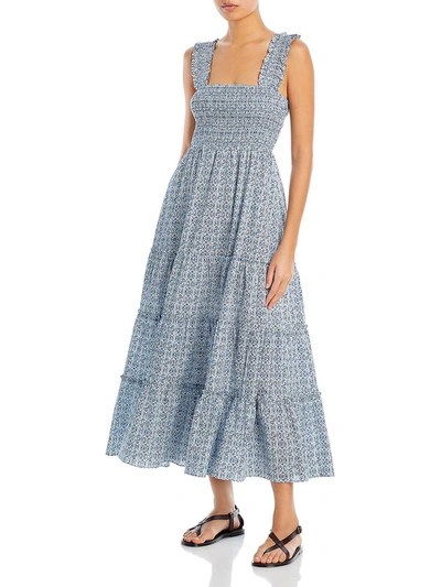 Lucy Paris Womens Tiered Long Maxi Dress In Blue