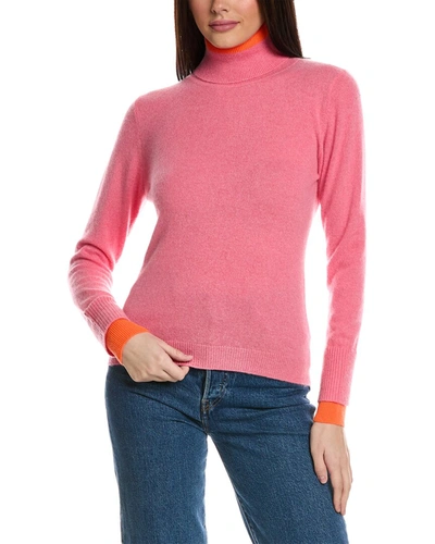 Brodie Cashmere Contrast Cashmere Sweater In Pink