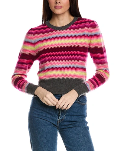 Brodie Cashmere Meghan Multicolor Cachemire Sweater In Grey