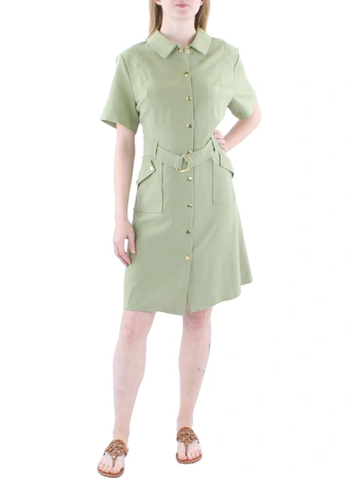 Sharagano Womens Collared Office Shirtdress In Multi