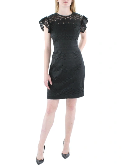 Trina Trina Turk Womens Lace Mini Sheath Dress In Black
